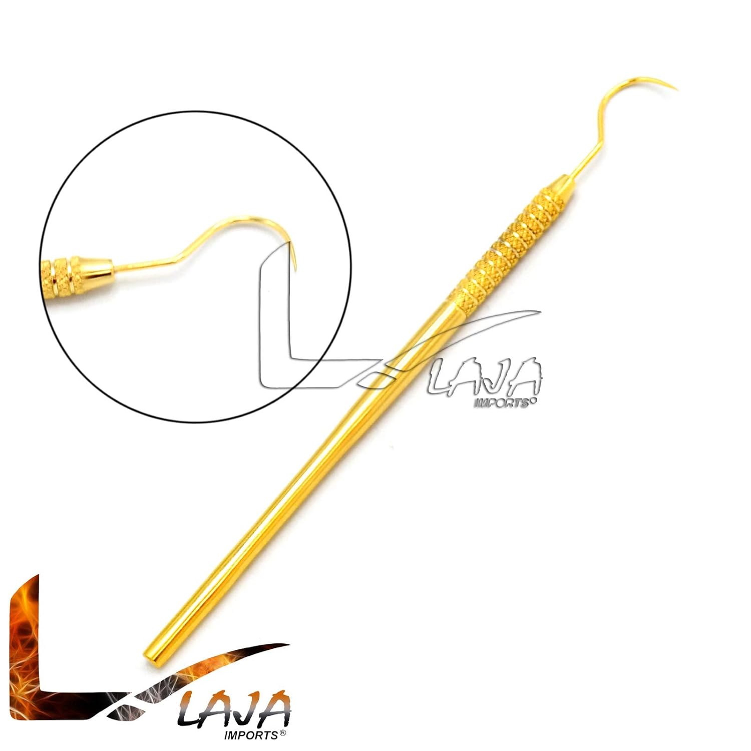 LAJA Imports Endodontic Explorer 23 – Escaleras de diagnóstico dental (5 piezas), color dorado