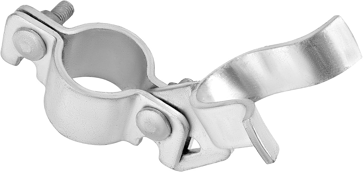 QWORK Pestillo de horquilla, 4 piezas de 1-38 pulgadas x 1-38 pulgadas, cerrojo galvanizado para puerta de cerca, cerraduras de valla de cadena con