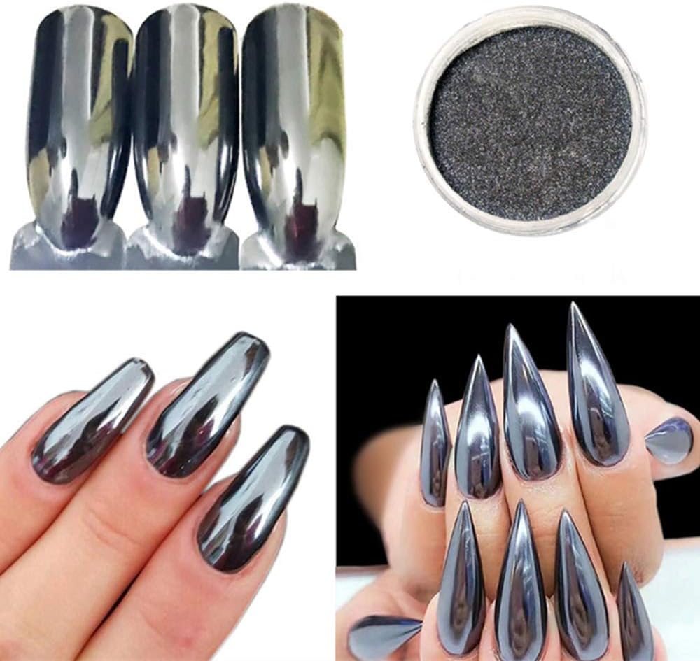 1 caja de 0.01 oz de purpurina de uñas de pavo real en polvo para uñas, brillo brillante, diseño de uñas, polvo de uñas, polvo de hadas, bricolaje
