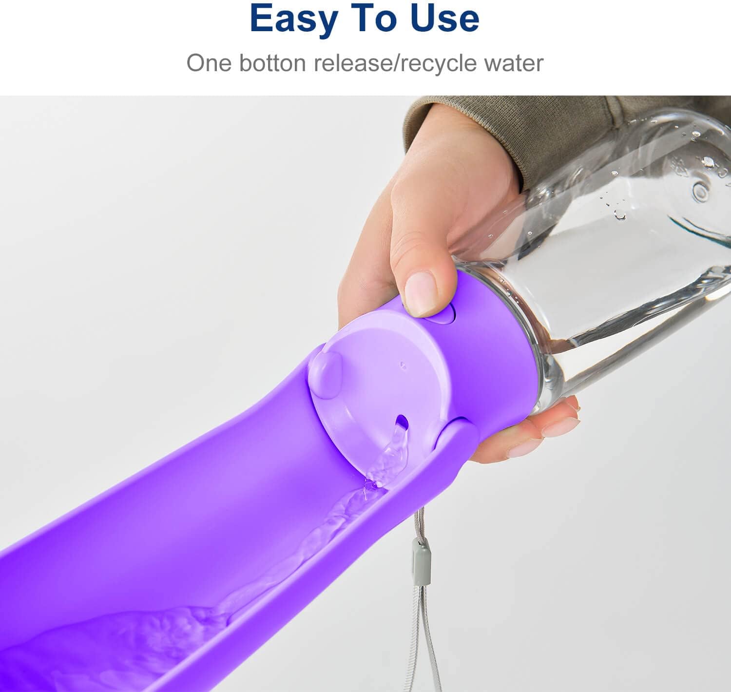 WePet Botella de agua plegable portátil para perros, dispensador de agua para cachorros con alimentador para beber, 12 onzas, resistente a altas