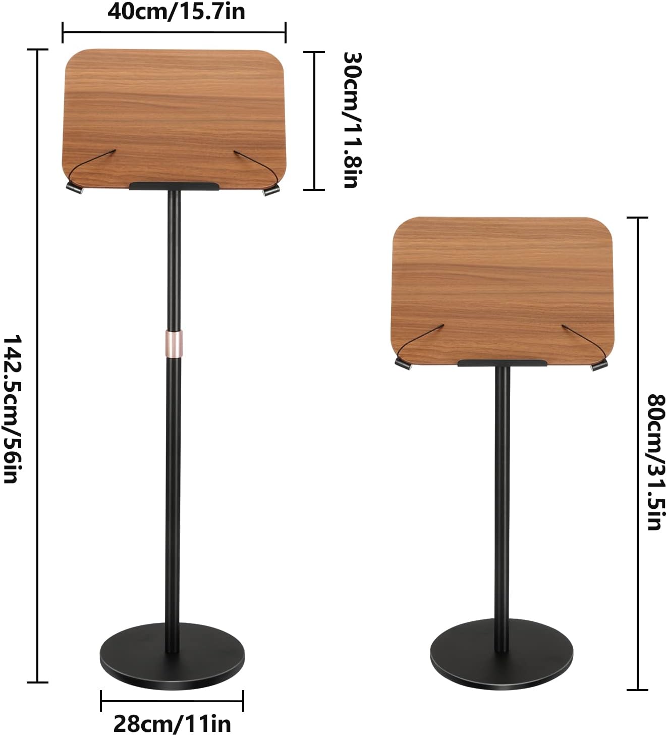 Nisorpa Soporte de libro para leer podio ajustable a mano libre para la Biblia, hoja de música, libro de recetas de cocinero, soporte de madera con