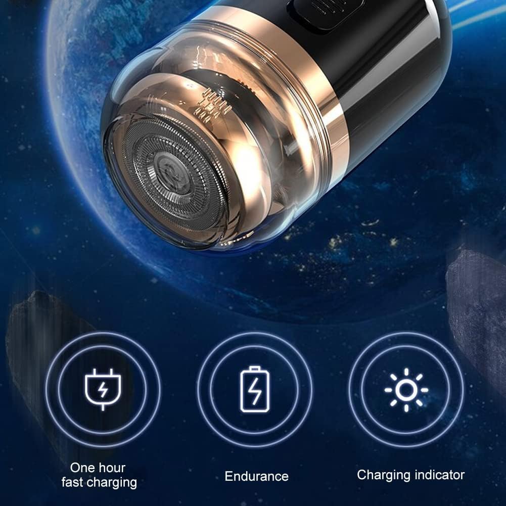 Mini afeitadora eléctrica, maquinilla de afeitar automática portátil para hombres, afeitadora de bolsillo portátil, afeitadora giratoria recargable