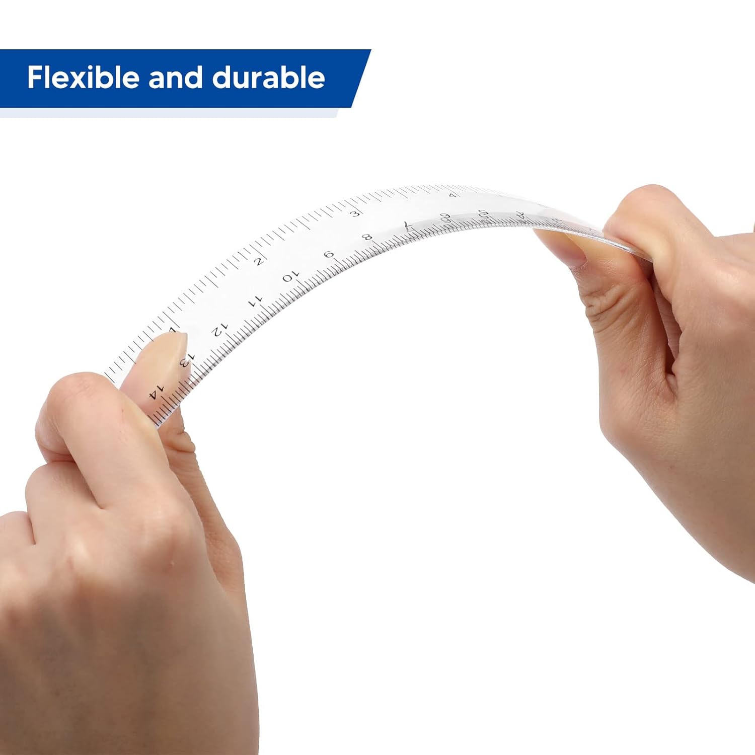 Reglas flexibles de plástico transparente a granel de 6 pulgadas con pulgadas y centímetros, regla pequeña, herramientas de dibujo de medición recta
