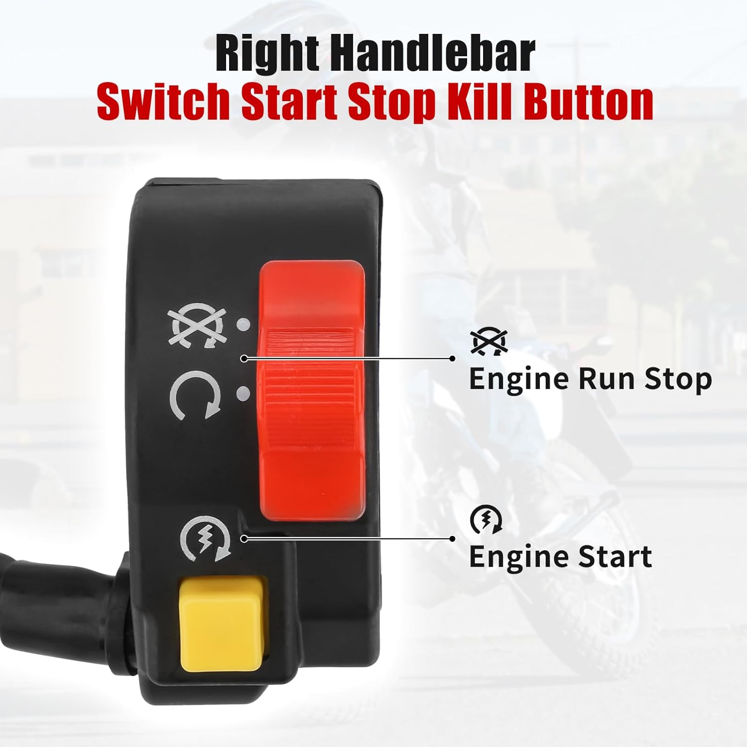 Interruptor de manillar de motocicleta derecho ATV Botón de arranque y parada para Suzuki DRZ400S DR-Z400S 2000-2009 MPN # 37200-13E30 37200-13E31