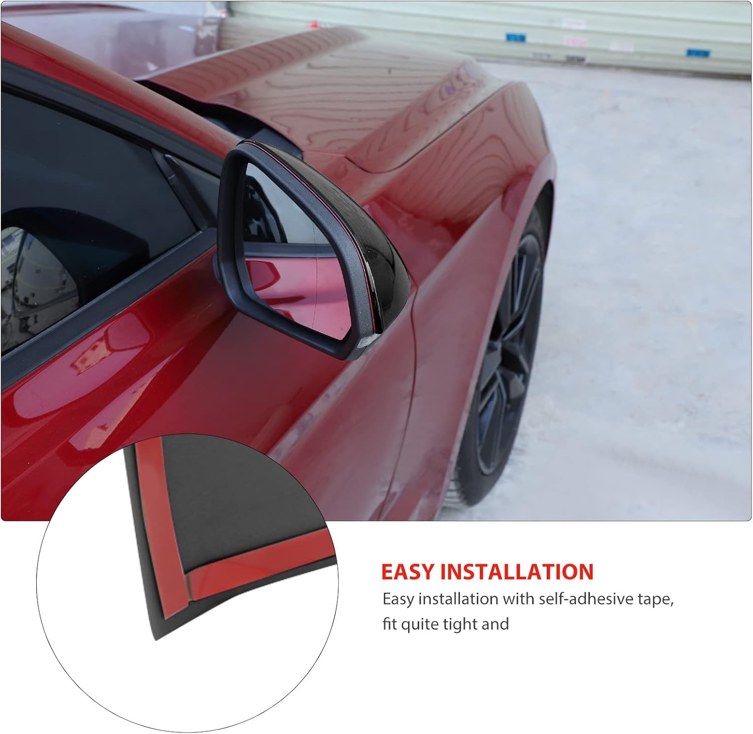 RT-TCZ Kit de decoración de cubierta de espejo retrovisor para Ford Mustang 2015 2016 2017 2018 2019 2020 2021 2022 (negro)