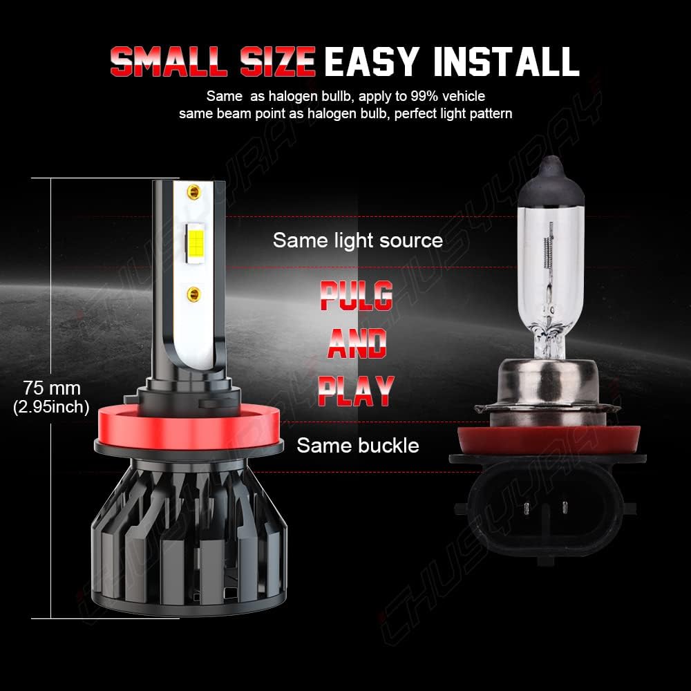 CHUSYYRAY Compatible con bombillas Subaru Impreza 2008-2012, 2013, 2014, 2015, 2016, 2017, 2018, 2019, 2020, 9005 H11, 32000 lúmenes, luz blanca