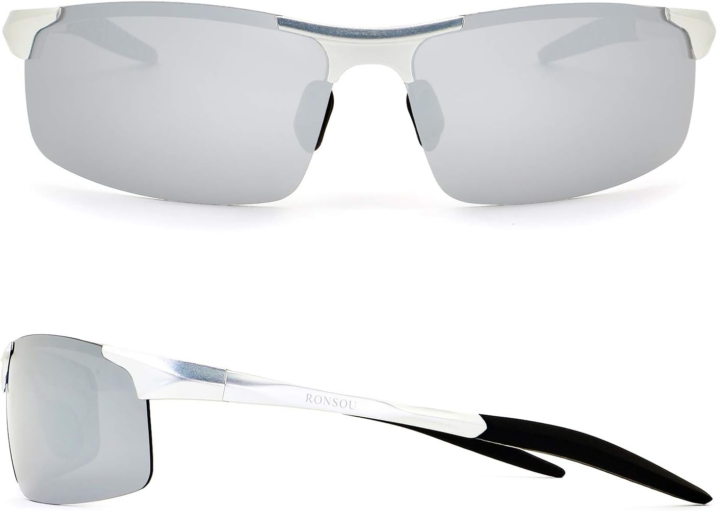RONSOU Gafas de sol polarizadas Al-Mg para hombre, irrompibles, para conducir, ciclismo, pesca, golf