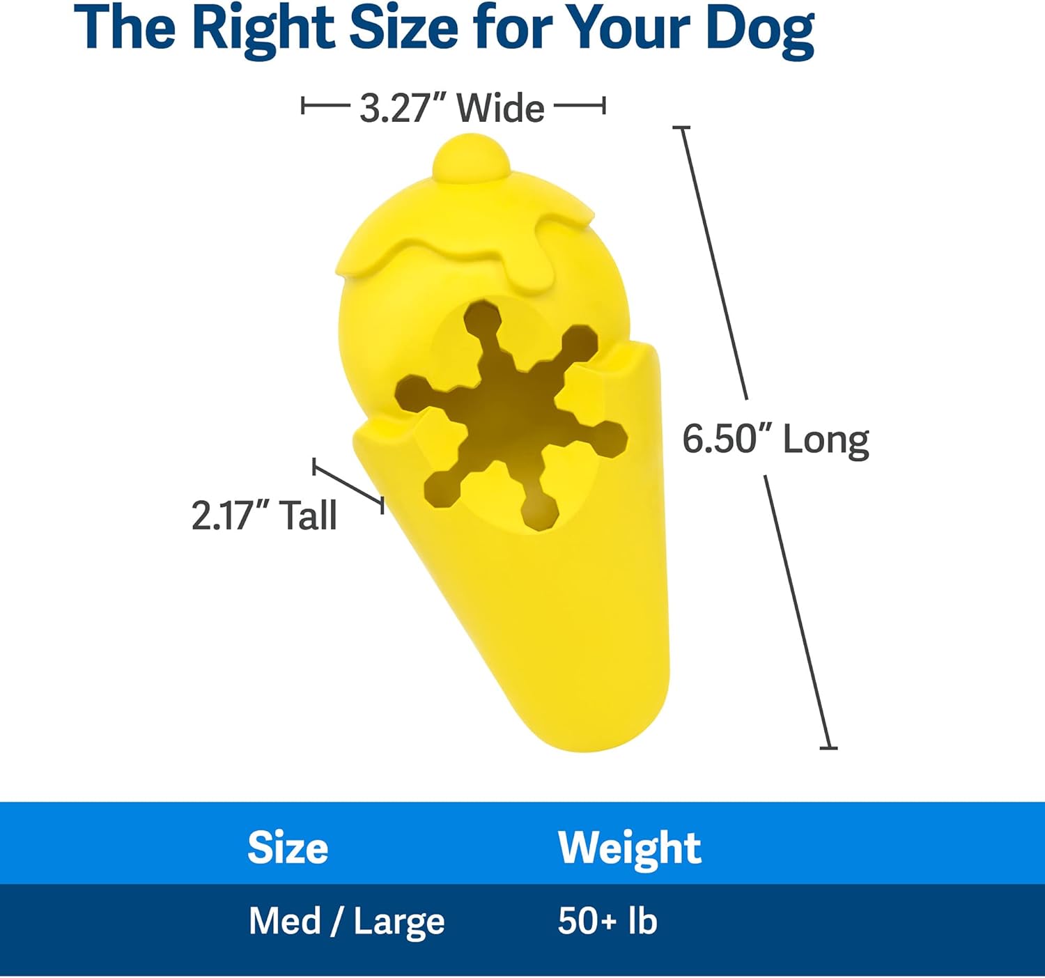 PetSafe Frosty Cone – Juguetes para perros  Juguete masticable para llenar y congelar golosinas  Goma sin BPA  Aroma de vainilla francesa