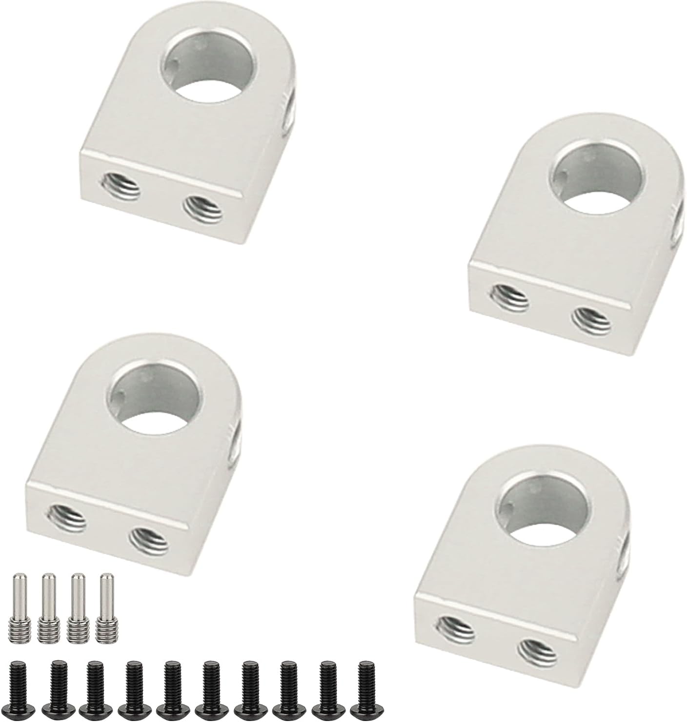 ZXYRC Soporte de poste de cuerpo de aleación de aluminio CNC para 110 RC Crawler Axial SCX10 PRO Actualizaciones de metal (Plata)
