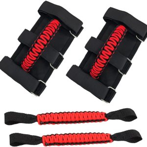 Paquete de 4 hebillas de metal mejoradas para asas de agarre de Jeep, 2 asas de agarre para Jeep Wrangler y 2 asas de asiento trasero para barras Paquete de 4 hebillas de metal mejoradas para asas de agarre de Jeep, 2 asas de agarre para Jeep Wrangler y 2 asas de asiento trasero para barras