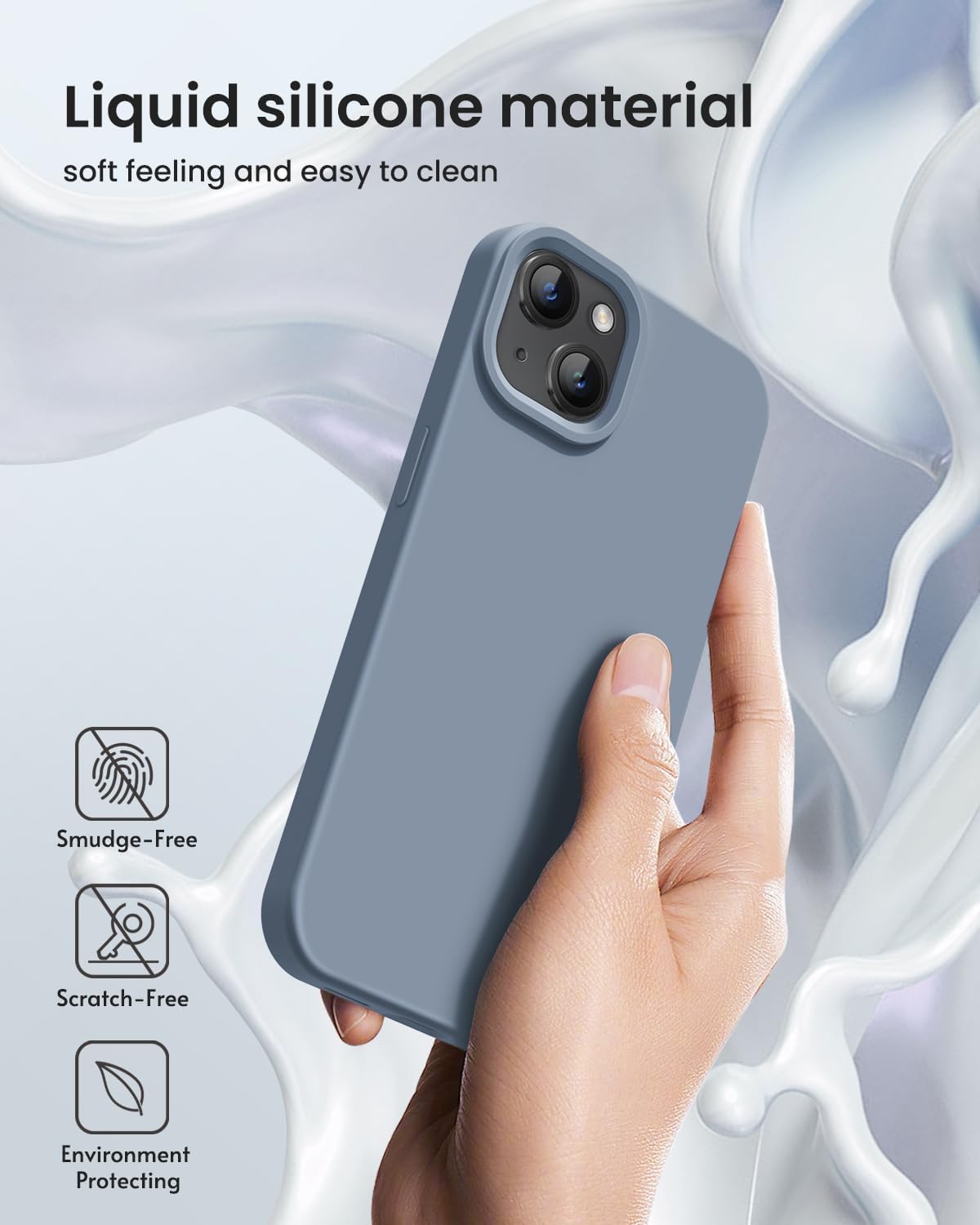 Funda diseñada para iPhone 15, funda de silicona protección contra caídas de grado militar forro de microfibra antiarañazos funda de silicona ultra