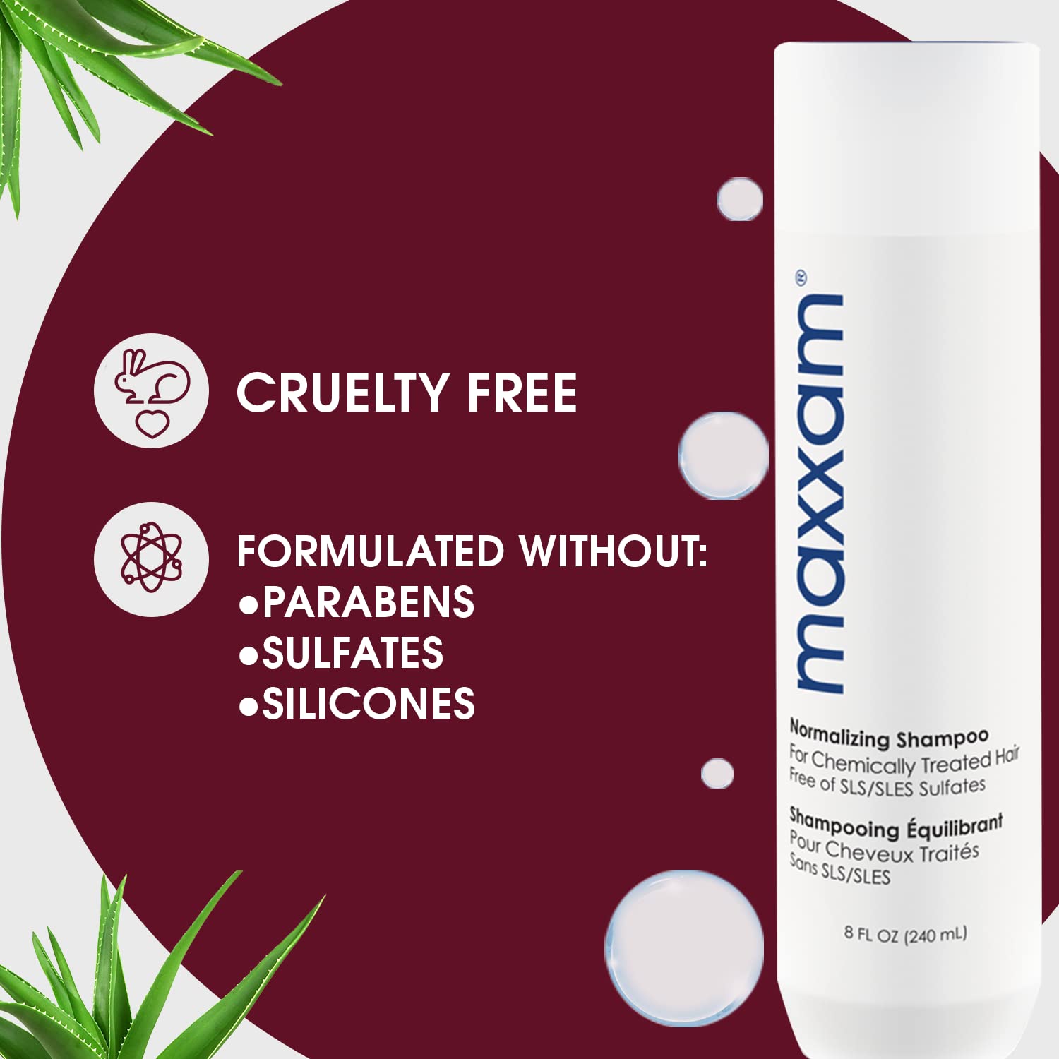 Maxxam Champú diario normalizador de pH restaurador con protector solar e hidratantes, para cabello teñido sin sulfatos, 10 onzas líquidas