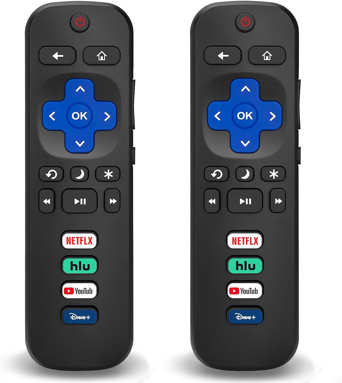 Paquete de 2 controles remotos de repuesto compatibles con Roku TV, control remoto universal para televisores