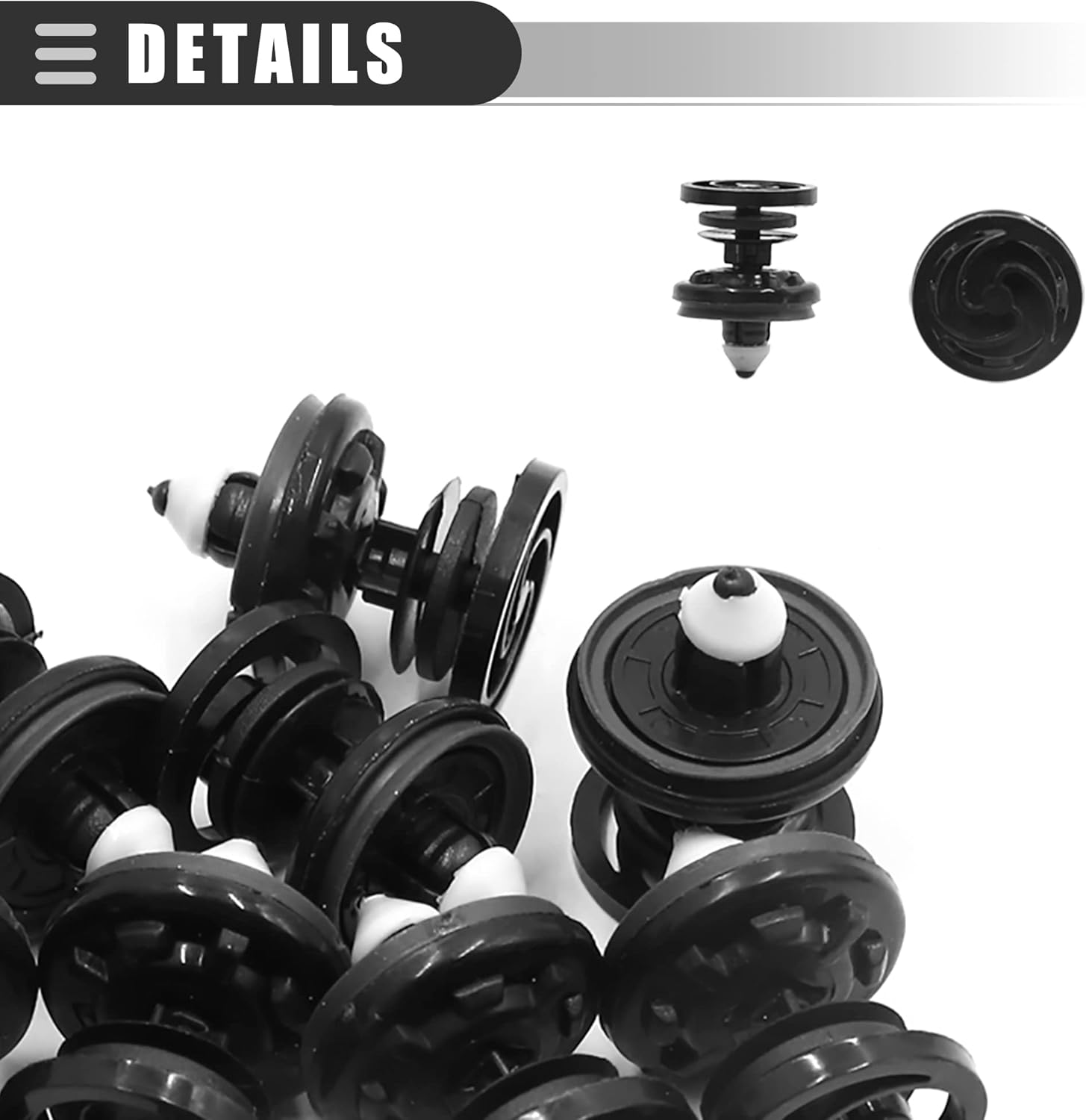 Motoforti Clips de remaches de 0.315 in, sujetador de guardabarros, para Audi A6 2012-2013, plástico, 7L6868243, negro, 10 unidades