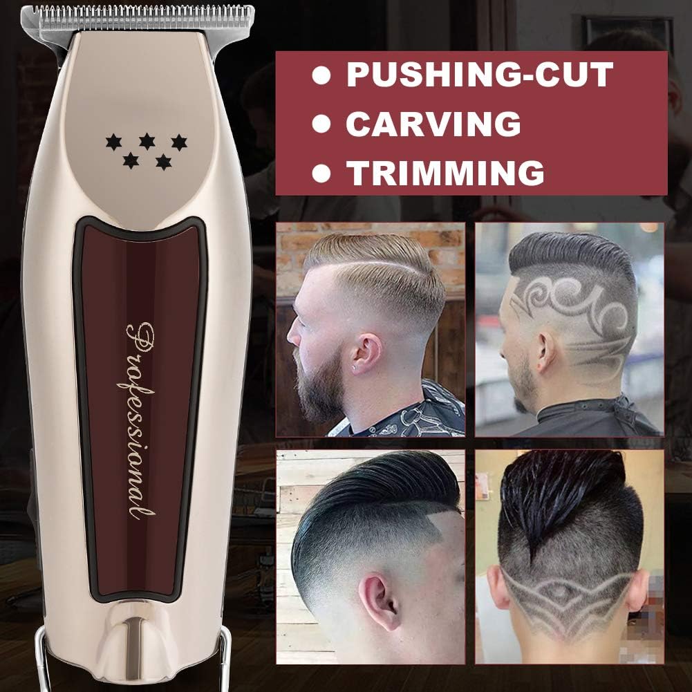 FILFEEL Recortadora de cuchilla en T, recortadora de precisión inalámbrica de 5 estrellas para forro y recorte, kit profesional de corte de cabello