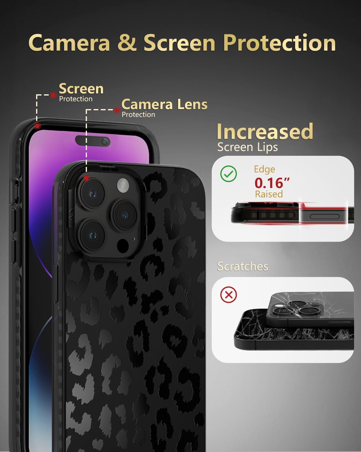 SCORPIFY Funda para iPhone 15 Pro Max con diseño de leopardo negro, compatible con MagSafe, bonita funda magnética con estampado de guepardo para