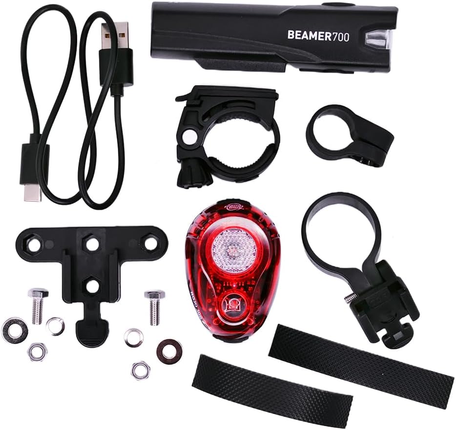 Planet Bike Juego de luces para bicicleta Beamer 700 y Rojo 100