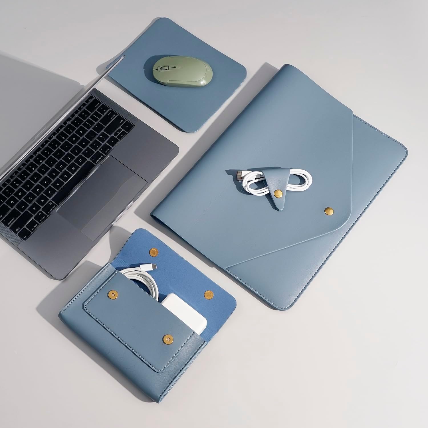 Benfan Funda de piel sintética para laptop de 13 pulgadas, compatible con MacBook Air M2, 13 MacBook Pro M2, Surface Pro 3, 4, 5, 6, 7, Dell XPS 13