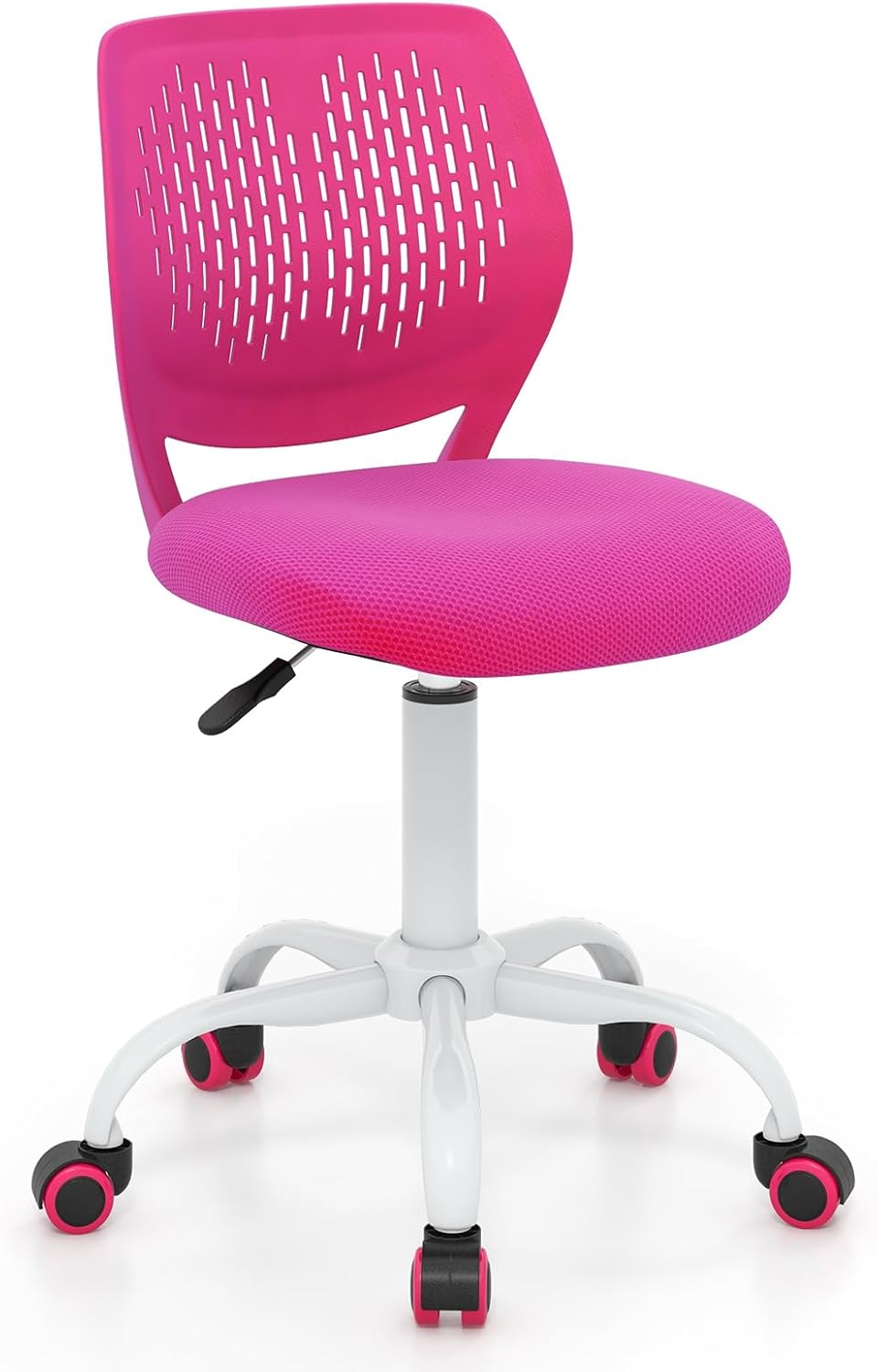Giantex Silla de escritorio para niños, silla de estudio ajustable para niños, silla giratoria de malla sin brazos, silla de estudiante, silla de