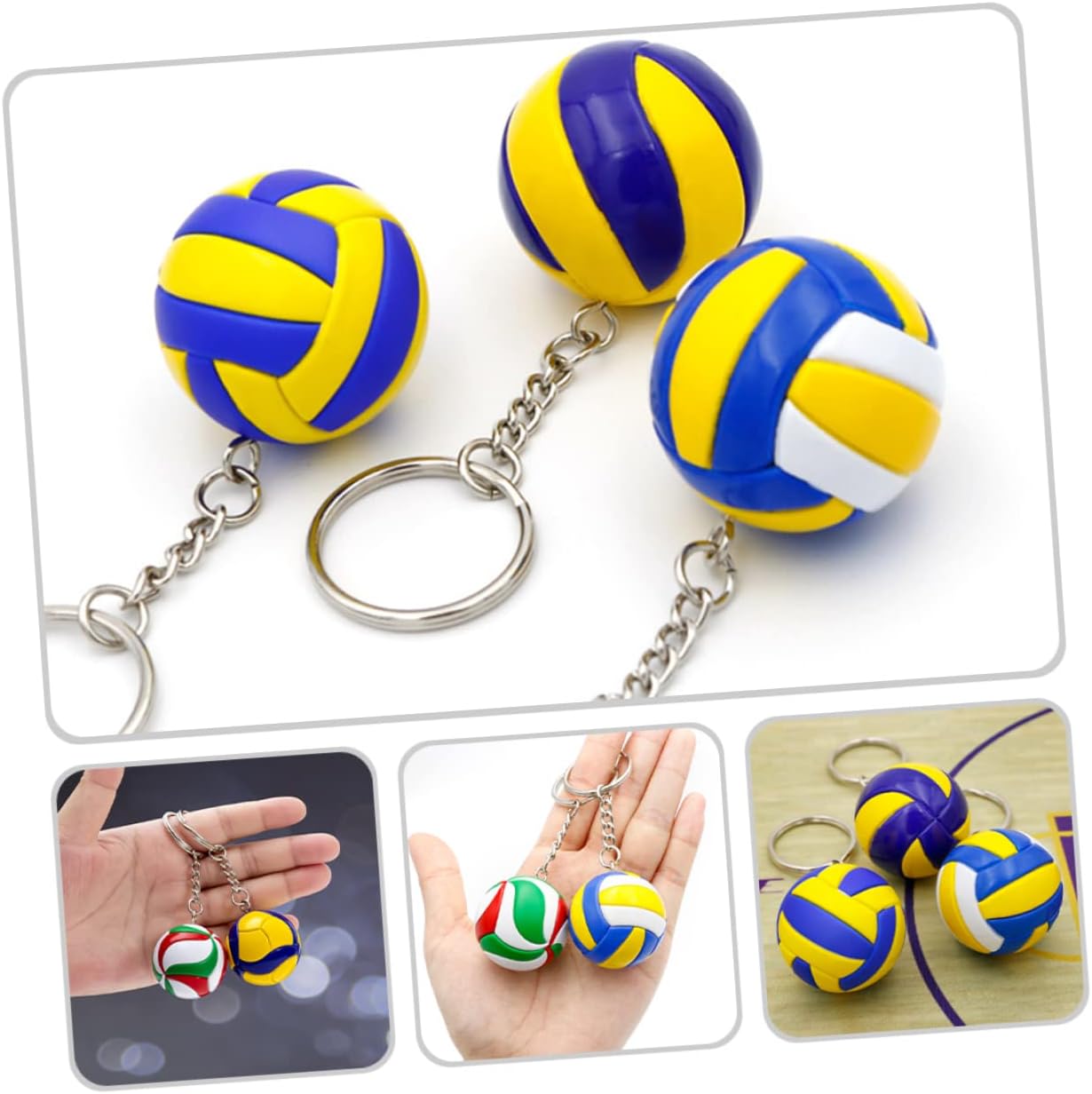 Veemoon 3 llaveros de voleibol para niños, llaveros para mochilas, accesorios de mochila, llaveros de voleibol, adorables llaveros de voleibol,