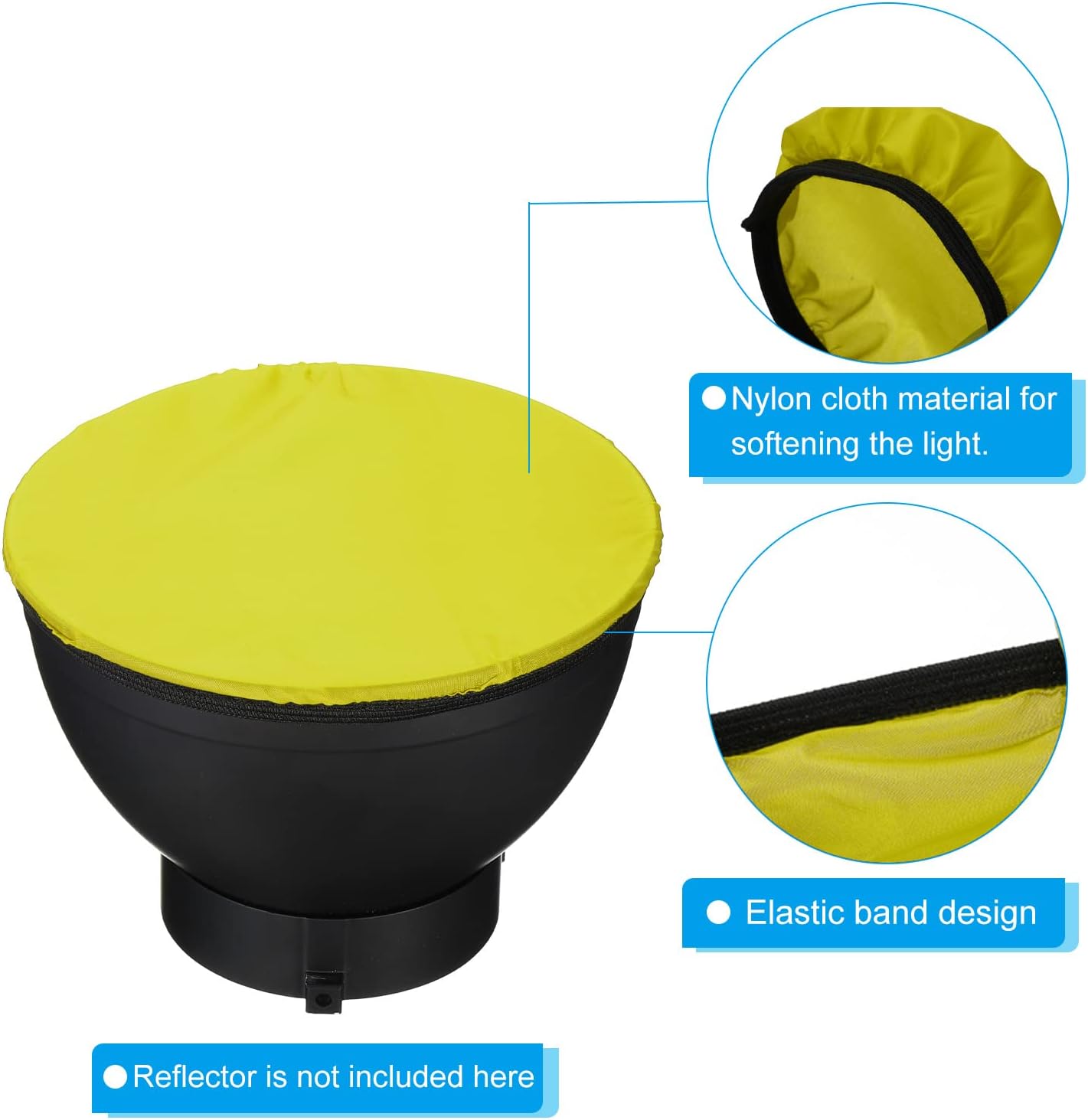 PATIKIL Cubierta de lámpara difusora suave de 7 pulgadas y 7.1 in, paquete de 4 difusores de tela, reflector estroboscópico, calcetín para luz de