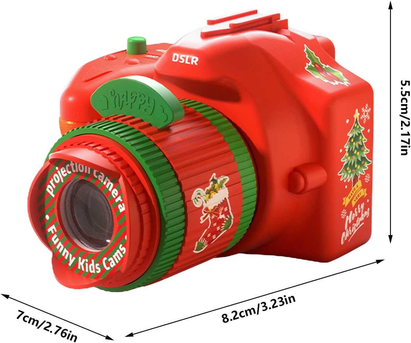 RIQINGY Proyector con forma de cámara de Navidad, 1 paquete de proyector de diapositivas para niños para educación cognitiva a la hora de acostarse,
