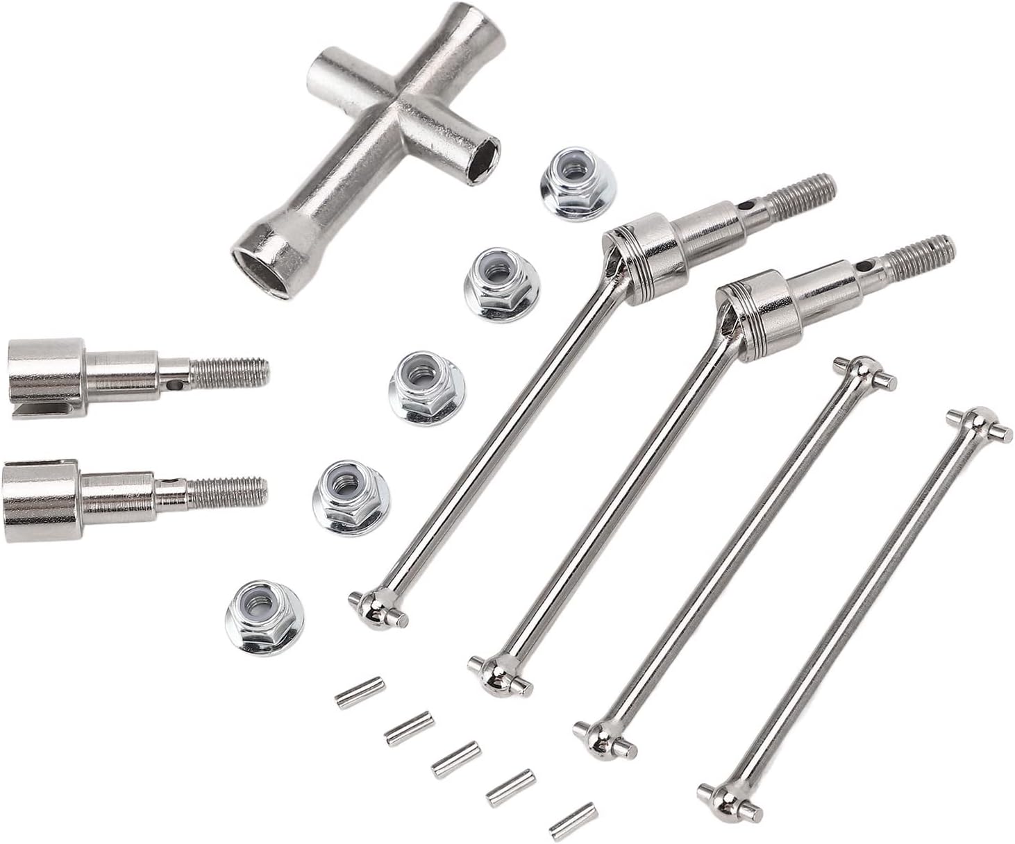 VGEBY Eje de transmisión de coche RC, acero de alta resistencia RC coche delantero trasero Dogbones eje de transmisión para SCY 116 16103 16201