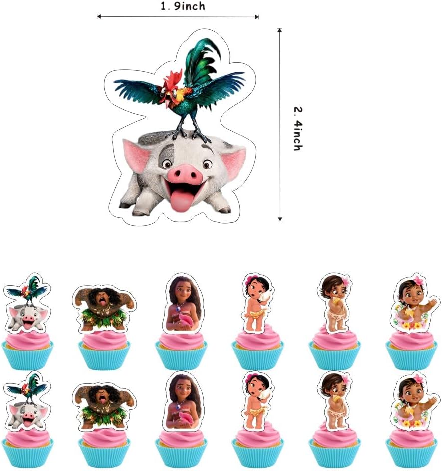 Decoraciones de cumpleaños de Baby Moana, suministros de fiesta de Baby Moana incluyen pancarta de feliz cumpleaños, decoración de pastel y