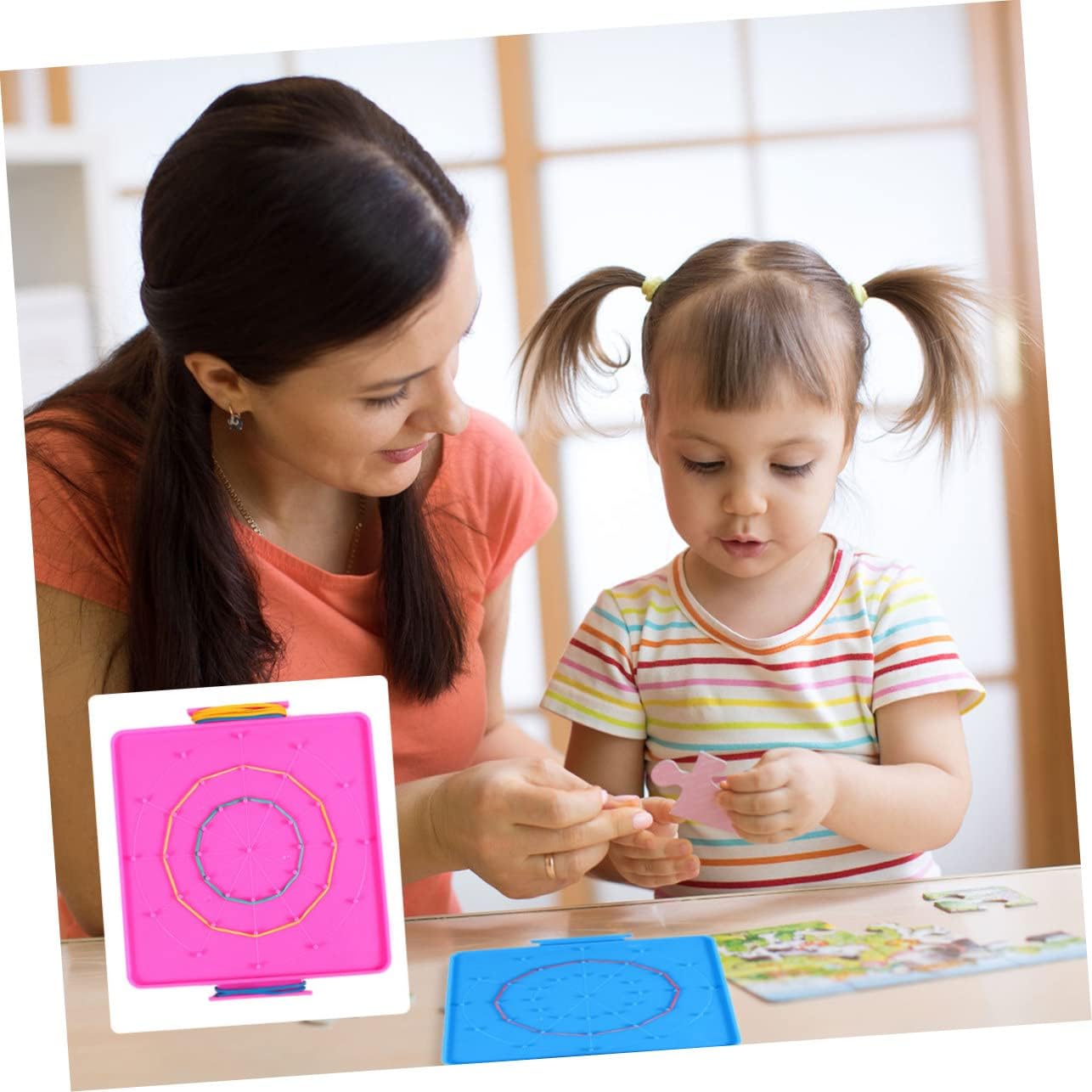 Operitacx 4 unids Peg Board Niños Juguetes Educativos Plato de Plástico Platos de Plástico Geometría Aprendizaje Geometría Manipulativos Plástico