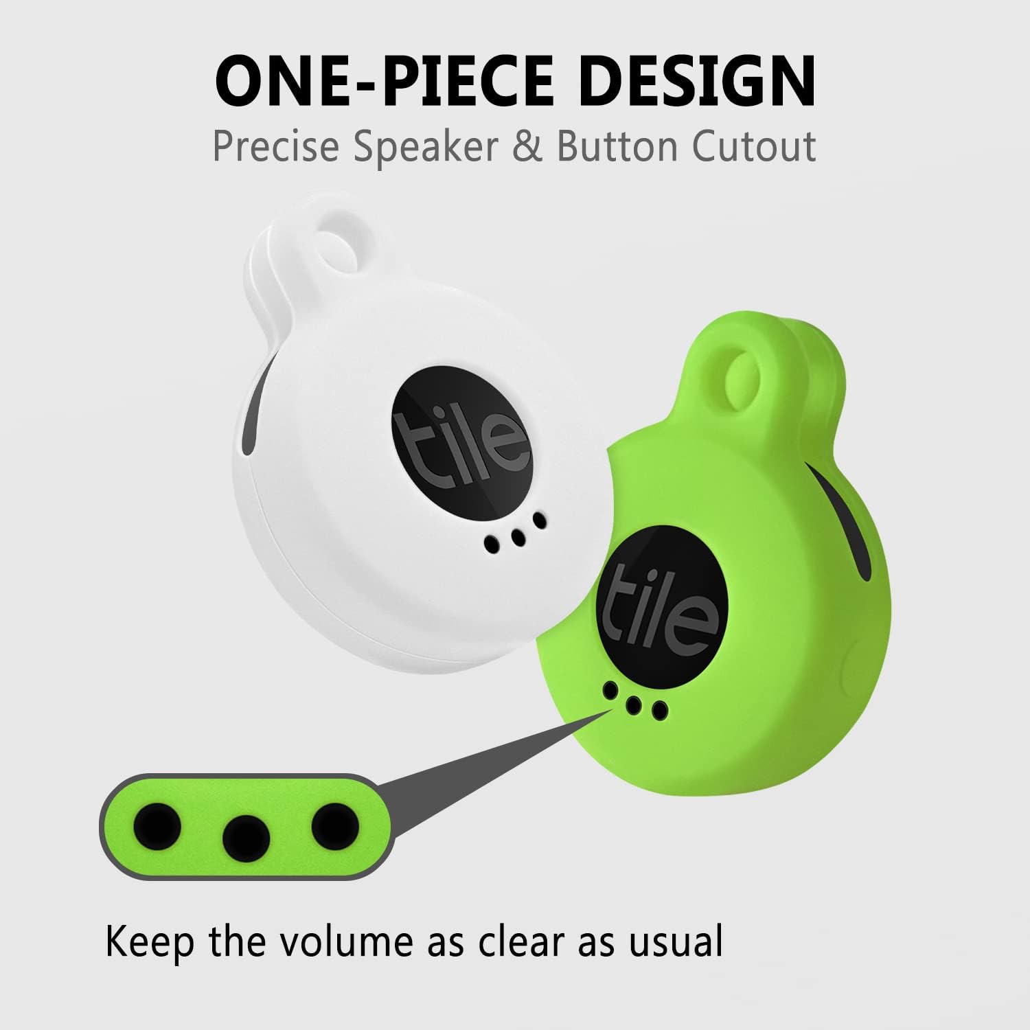 Geiomoo Funda de silicona compatible con adhesivo de azulejos 2022, funda protectora con mosquetón (paquete de 2 unidades, blanco + verde