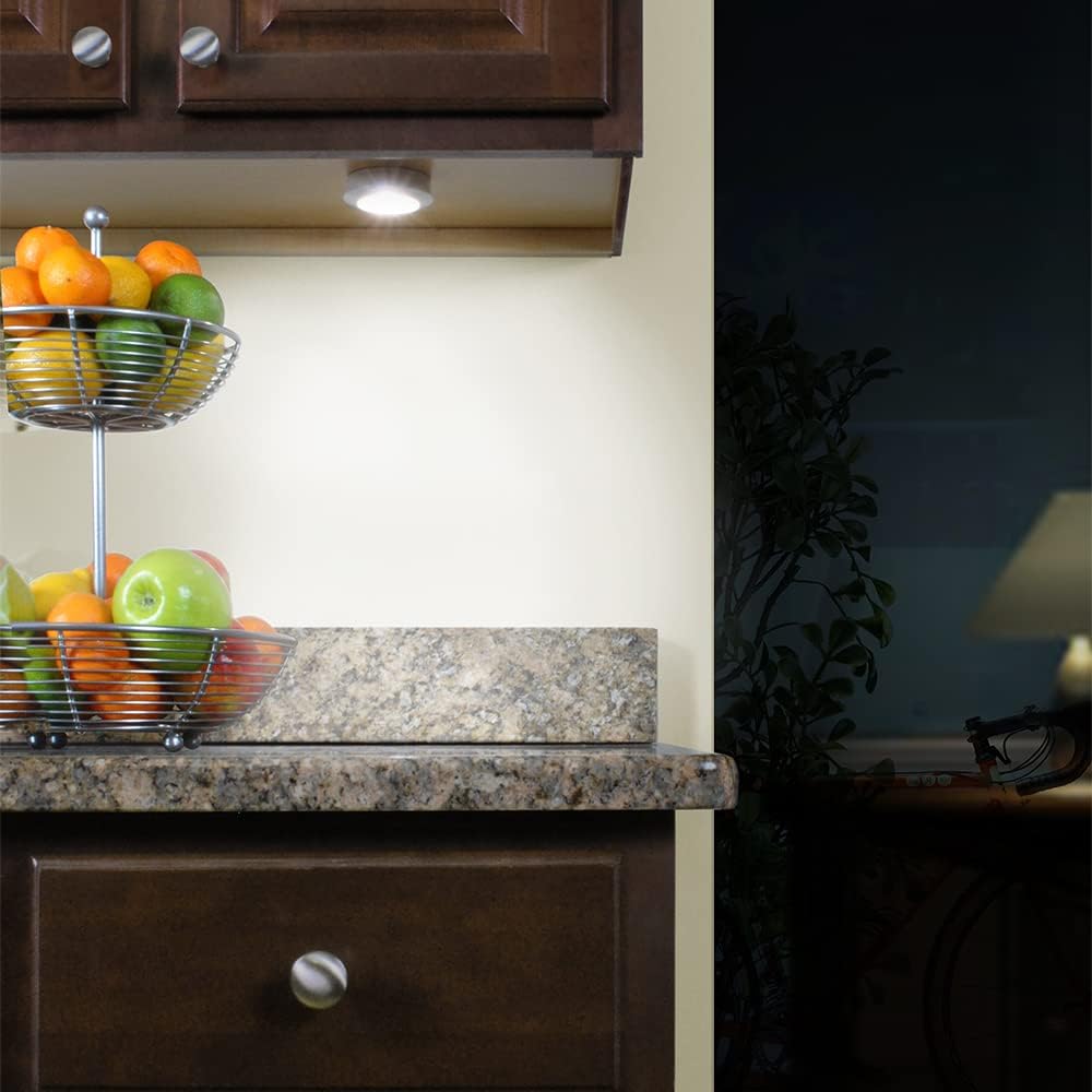 Ecolight Luz LED de disco con pilas (paquete de 3) – Gris