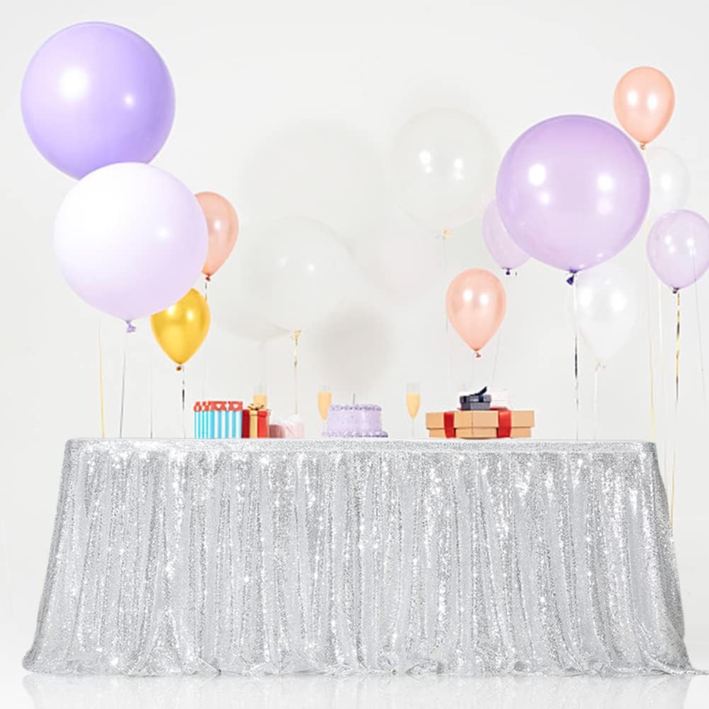 Eternal Beauty Falda de mesa de lentejuelas de 6 pies para mesa de pastel, decoración de zócalo de mesa para fiestas, bodas, fiestas de cumpleaños