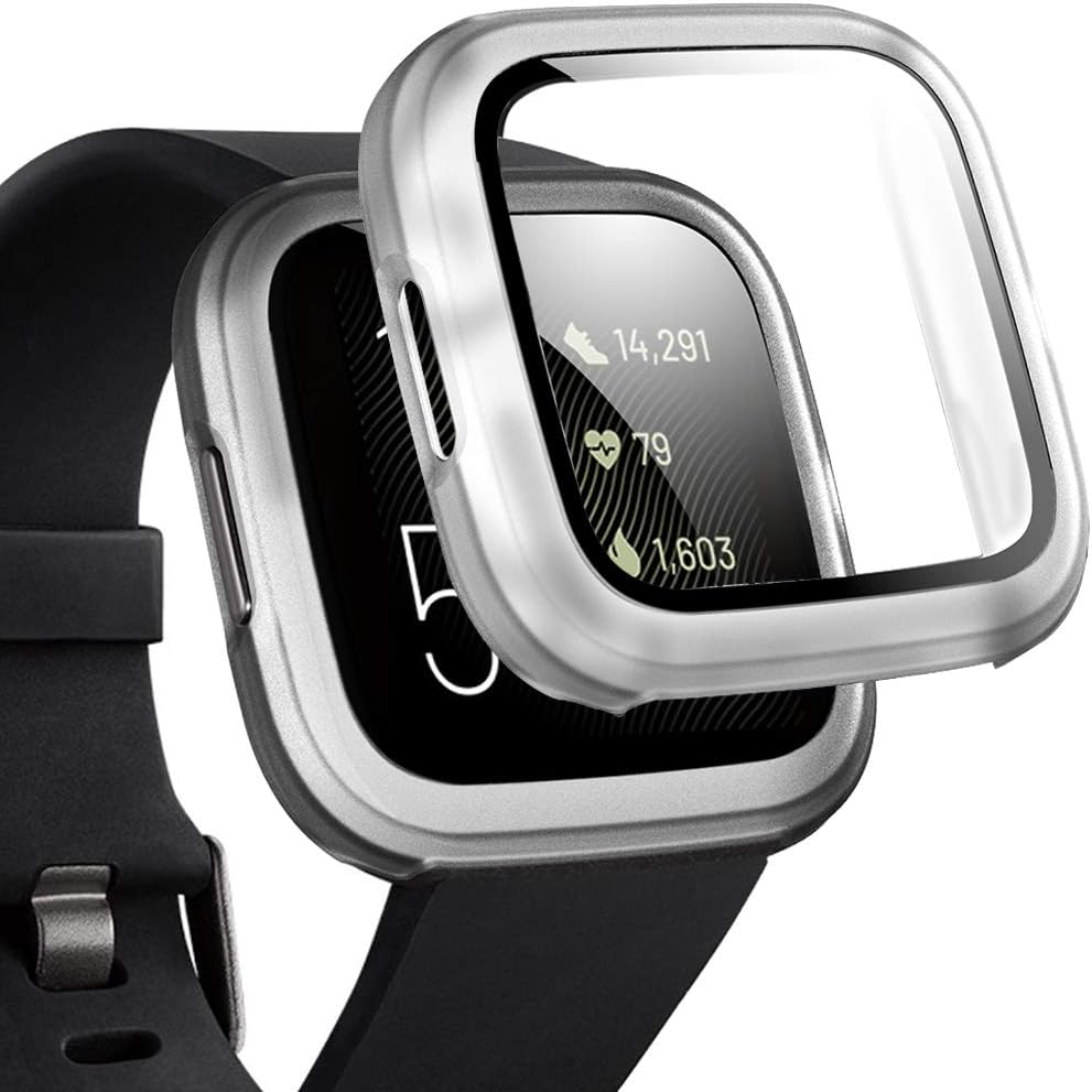 Miimall Funda compatible con Fitbit Versa 2 con protector de pantalla transparente, cobertura completa, antiarañazos, mate, funda protectora para