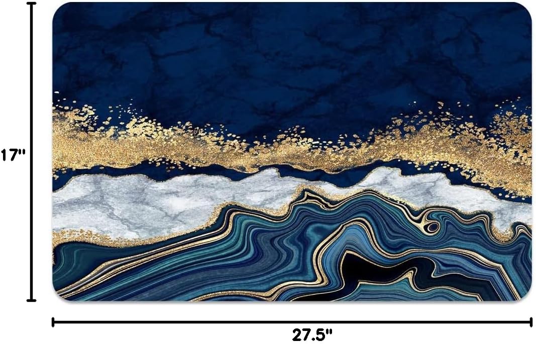 Tapete de baño de piedra de tierra de diatomeas súper absorbente, alfombras de baño de secado rápido con mármol azul, tapete de baño antideslizante,
