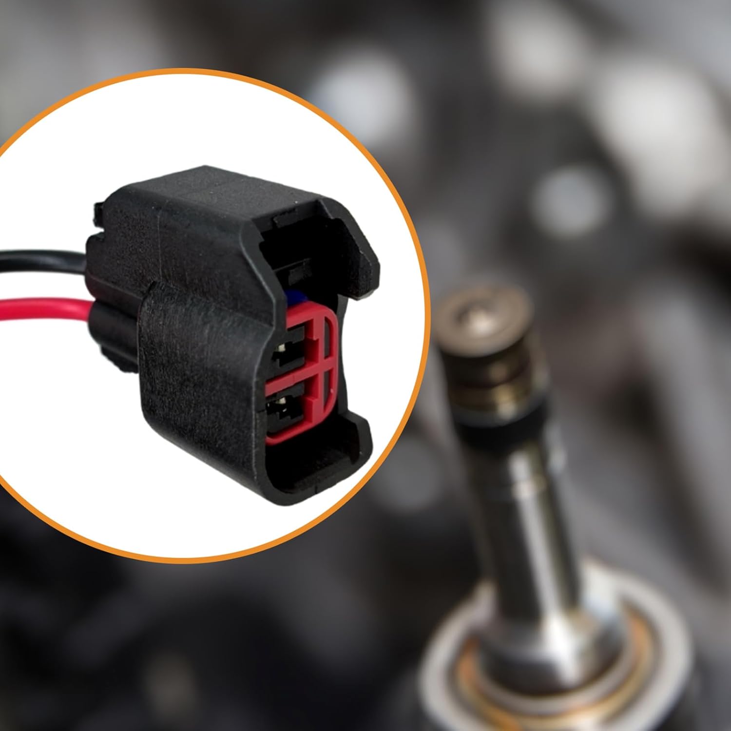 Miytsya 2 conectores de inyector de combustible para automóvil, EV6 EV14 conector de repuesto de enchufe de arnés de motor, enchufe de cable de