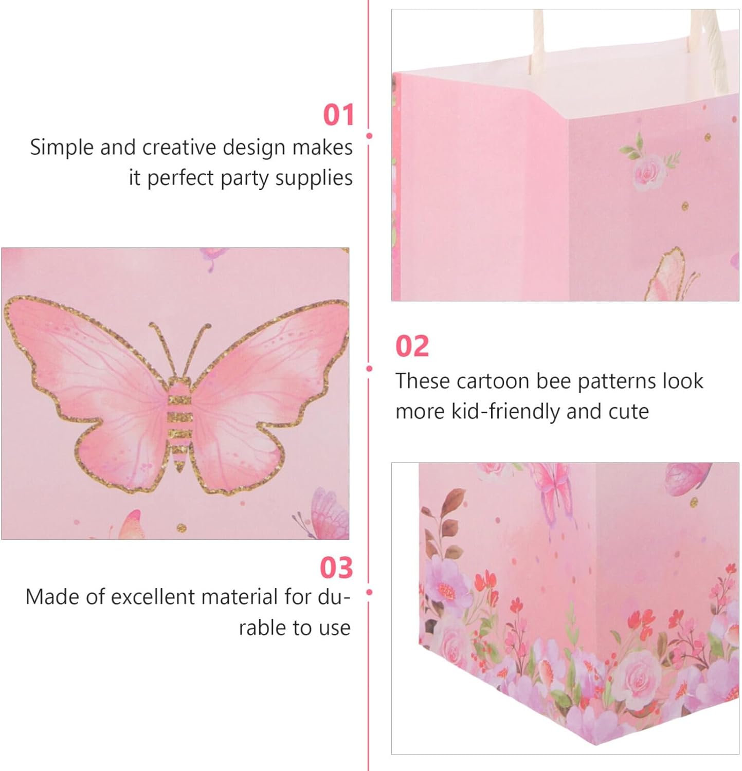 Healifty 12 unids bolsa de bautizo bolsa de embalaje bolsas de embalaje bolsas de embalaje bolsas de almacenamiento de mariposas bolsas de regalo de