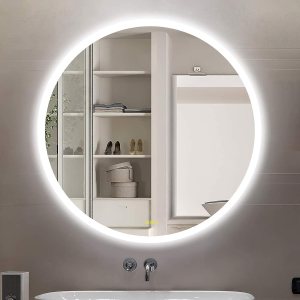 CITYMODA Round Bathroom Mirror LED 36 inch Led Mirror Anti-Fog, Stepless Dimmable, 3 Temperature, Memory Bathroom Vanity Mirror with Lights CRI90+ CITYMODA Round Bathroom Mirror LED 36 inch Led Mirror Anti-Fog, Stepless Dimmable, 3 Temperature, Memory Bathroom Vanity Mirror with Lights CRI90+