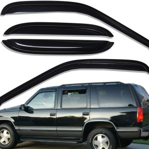 Lightronic WV94304 – Protector de lluvia para ventana lateral de montaje exterior, humo oscuro, juego de 4 piezas, se adapta a Cadillac Escalade Lightronic WV94304 – Protector de lluvia para ventana lateral de montaje exterior, humo oscuro, juego de 4 piezas, se adapta a Cadillac Escalade
