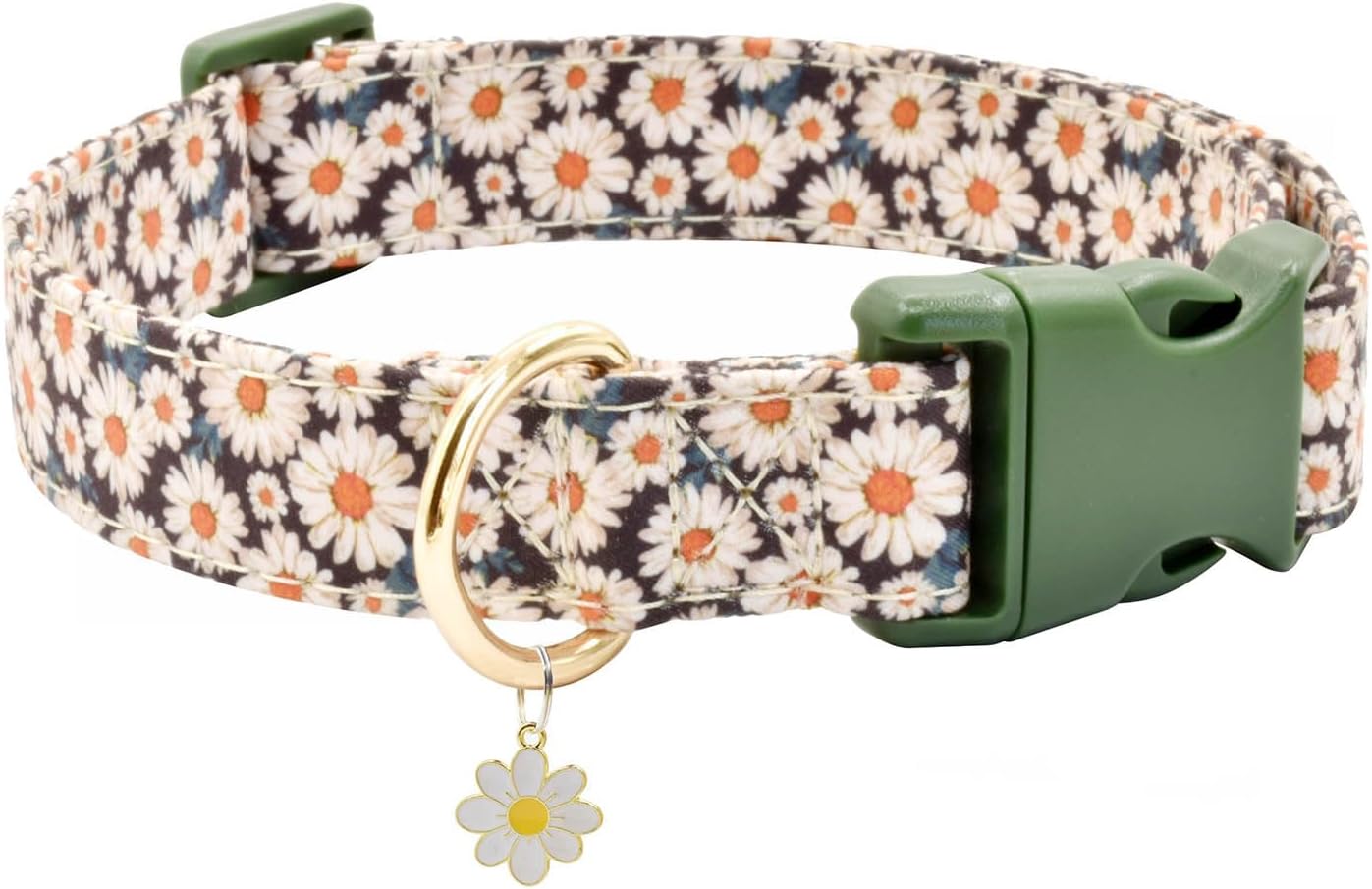 Lindo collar de algodón para perro, patrones de flores, collares suaves y ajustables para cachorros, para hembras pequeñas, medianas y grandes, con