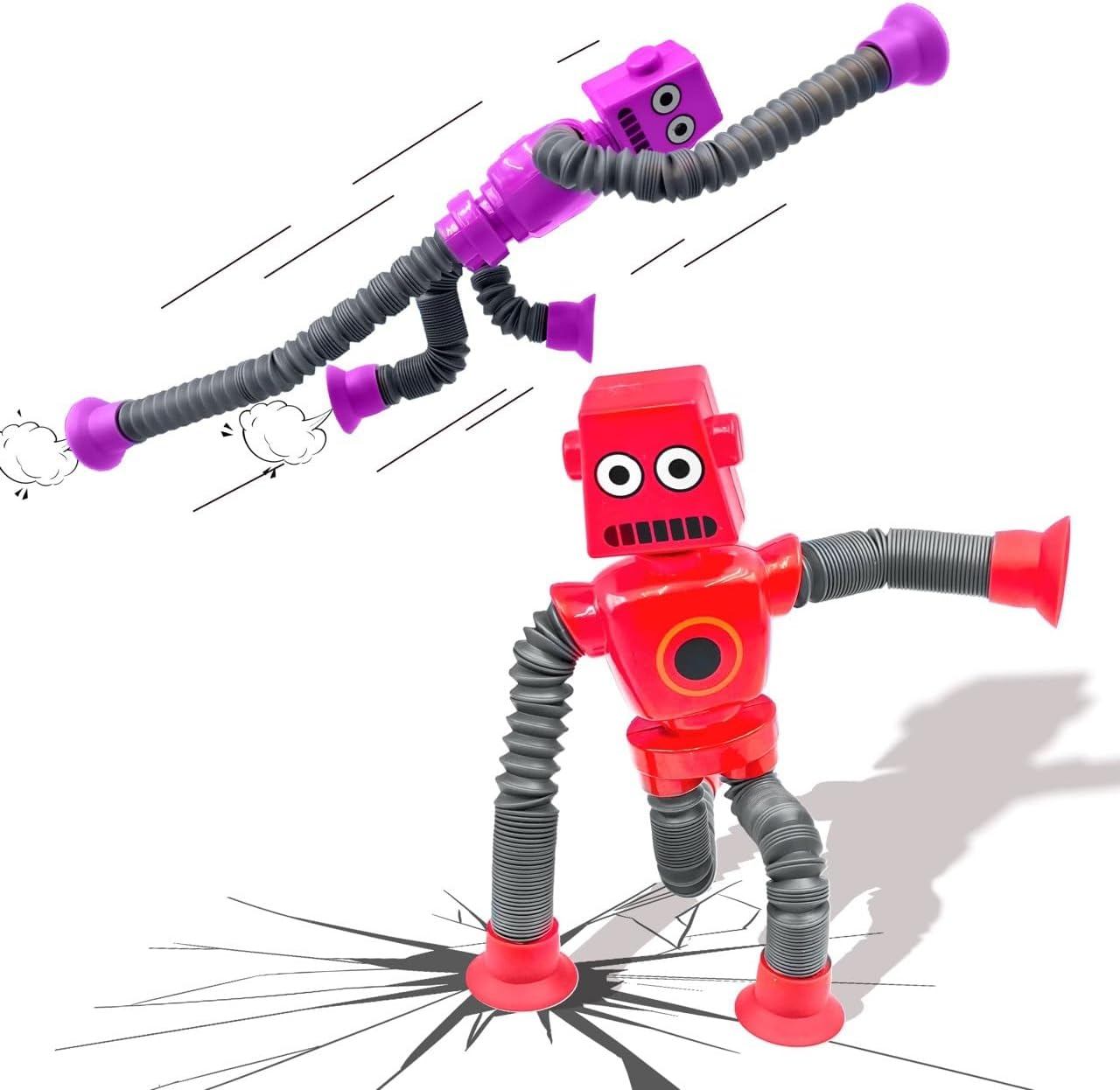 4 tubos robóticos para ansiedad, tubos sensoriales que cambian de forma, tubos sensoriales telescópicos que cambian de forma, tubos sensoriales,