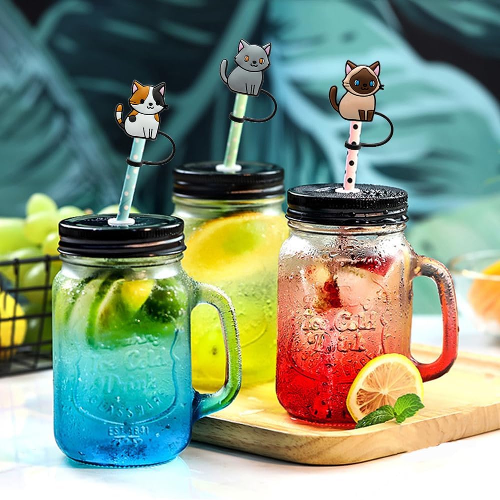 6 fundas para popotes de silicona para vasos, a prueba de polvo, reutilizables, para popotes de 0.315 a 0.315 pulgadas (0.276-0.315 in), cubierta de