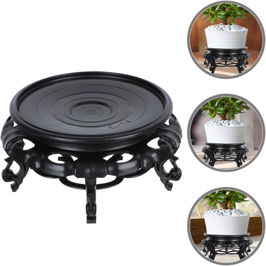 GANAZONO Taburete de madera para plantas, soporte de exhibición chino, soporte retro para maceta, estante decorativo para jardinera, estante para