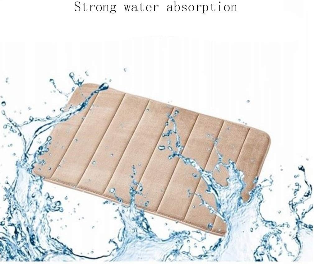 Tapete de baño de espuma viscoelástica, absorbente y suave, tapete de baño antideslizante para baño, dormitorio, decoración de suelo de ducha (caqui)
