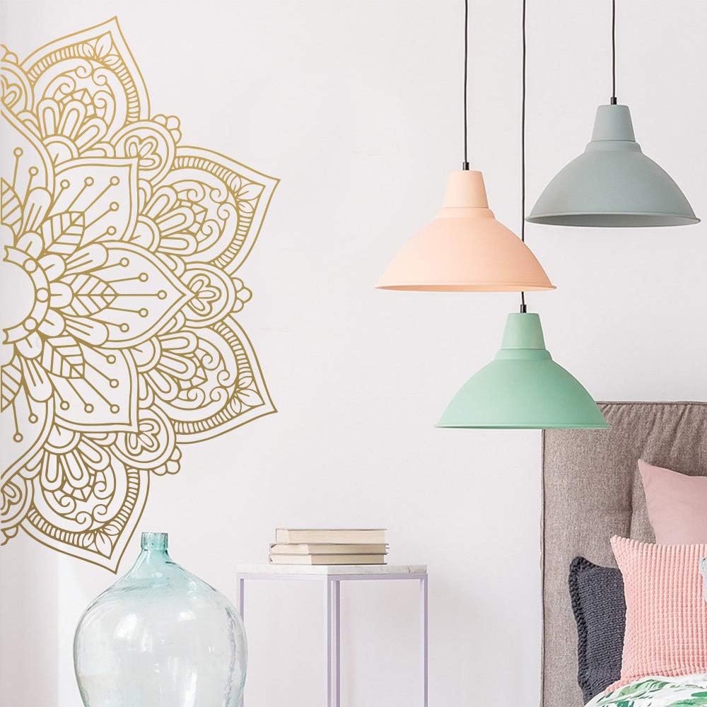 Calcomanía de vinilo con diseño de mandala, decoración de sala de estar, dormitorio, papel tapiz decorativo extraíble