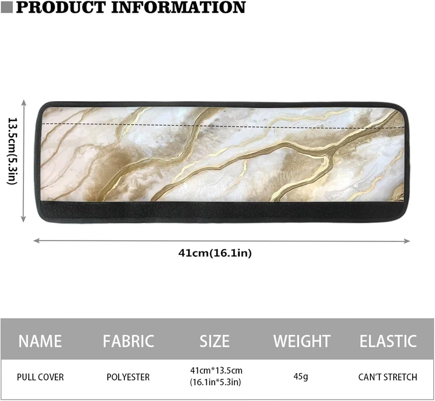 Coldinair Juego de 4 fundas para manijas de puerta de refrigerador con estampado de mármol dorado, mantienen limpios, lavables y duraderos para