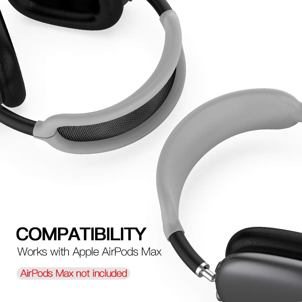 Tucana Funda compatible con auriculares AirPods Max, cubierta de silicona para la cabeza, accesorio para auriculares, color gris