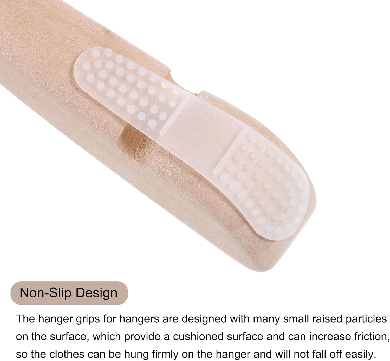 uxcell 25 tiras adhesivas de silicona antideslizantes para colgar ropa para perchas de madera y plástico, transparentes (2.95 x 0.79 pulgadas)