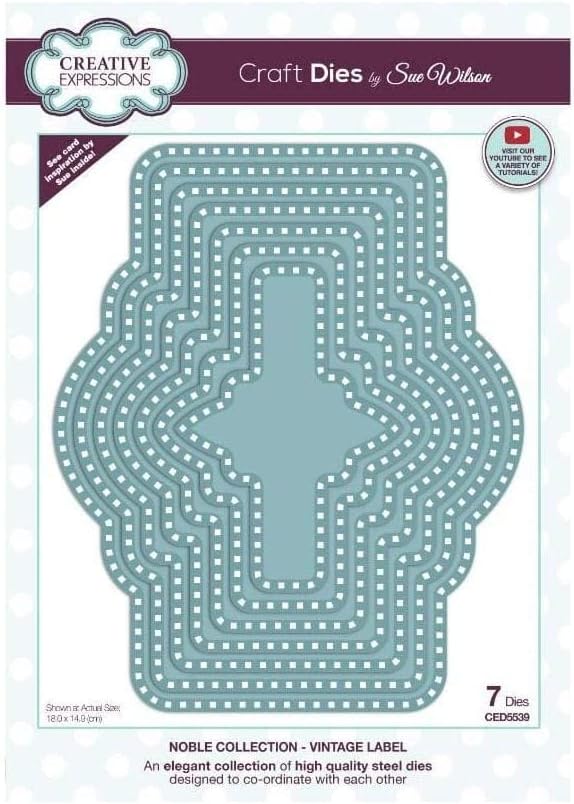 CREATIVE EXPRESSIONS Craft Dies LB, Colección Noble Etiqueta Vintage