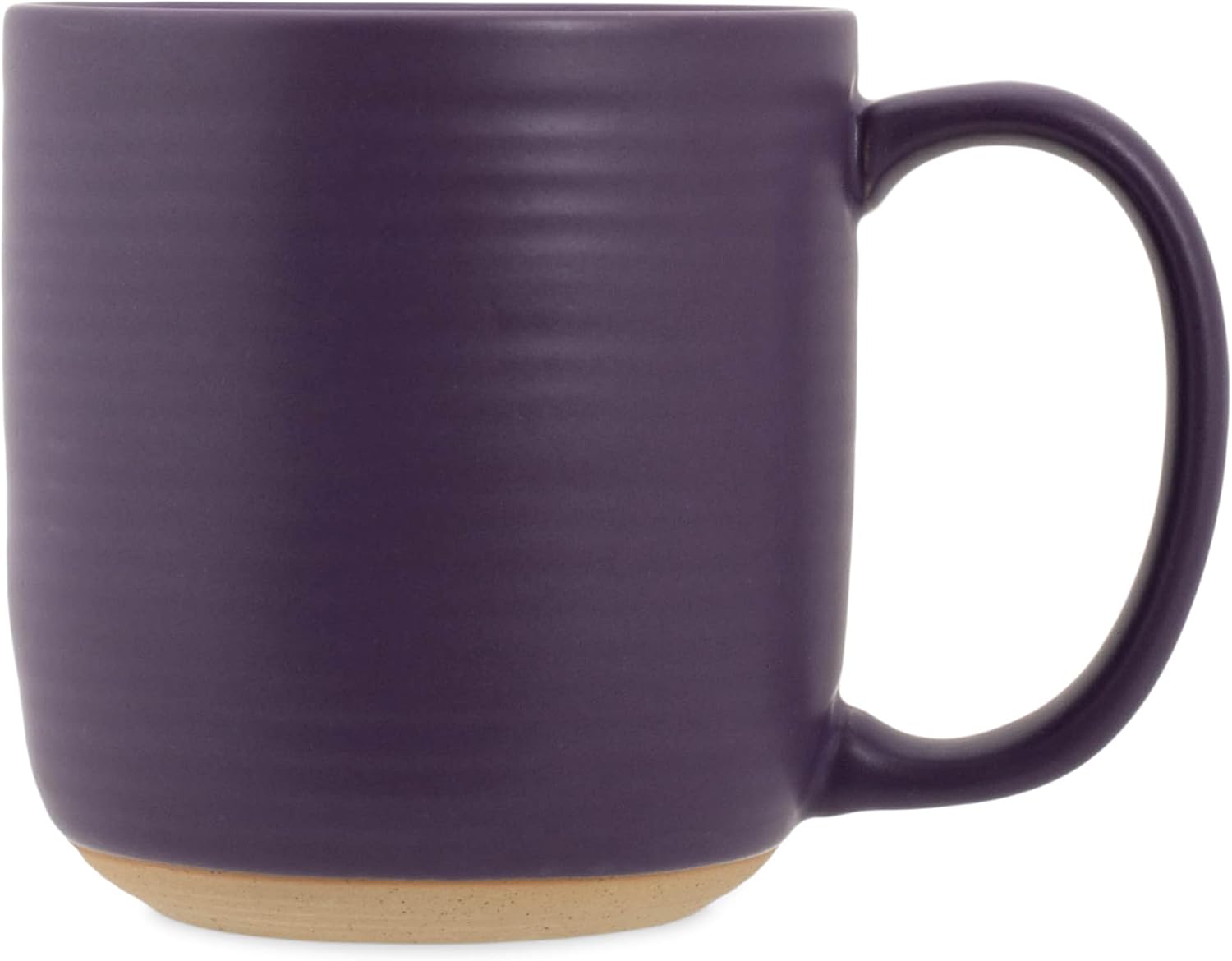 Elanze Designs Juego de 4 tazas de café con fondo de arcilla cruda de 16 onzas, color morado
