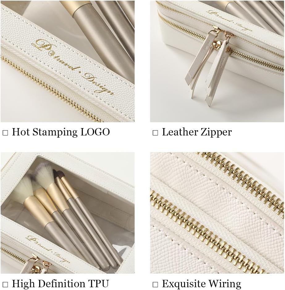 Organizador de bolsa de maquillaje transparente, bolsa de almacenamiento transparente, funda de tren de viaje portátil, bolsa de cosméticos de doble